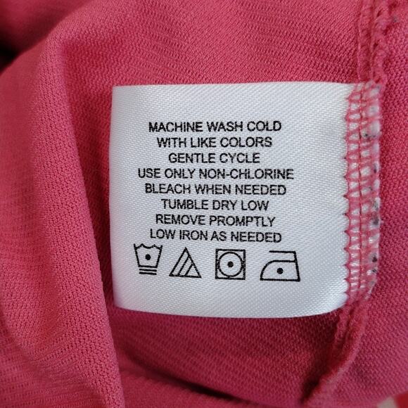 Jamaica Bay Vintage Y2K Petite Pink Floral Ruffle Short Sleeve Coastal Blouse - Picture 5 of 8